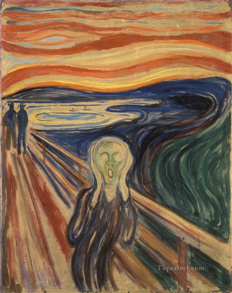 The Scream by Edvard Munch 1910 tempera Expressionism Oil Paintings